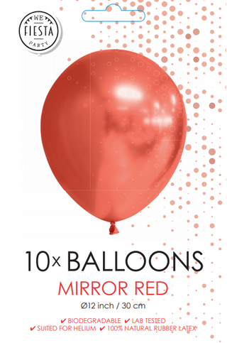 Chrome Latex Balloons Red 10-pack