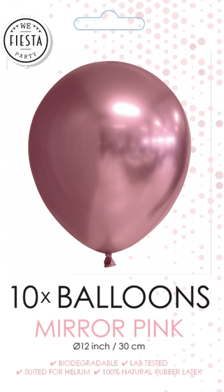 Chrome Latexballonger Rosa 10-pack