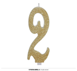 GOLD FROSTED CANDLE. Nº 2, 12.5 CMS