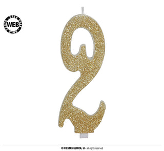 GOLD FROSTED CANDLE. Nº 2, 12.5 CMS