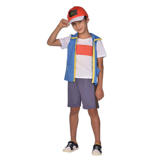 Pokemon Ash Barndräkt 8-10 år