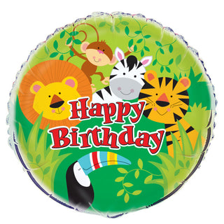  Happy Birthday zoo Helium balloon 18"