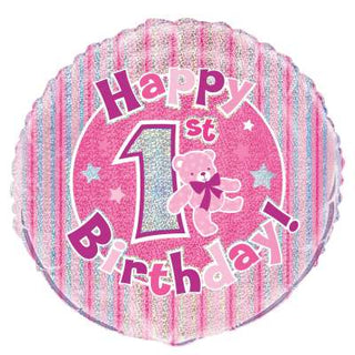 Happy 1st Birthday Rosa Heliumballong 18"