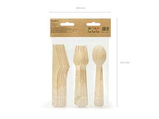 wooden cutlery gold stars