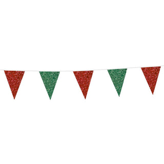 Mini Glitter Pennant Green/Red