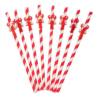 Crab disk Paper straws 8-pack