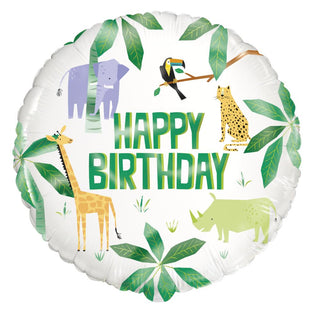  Happy Birthday Safari Helium balloon 18"