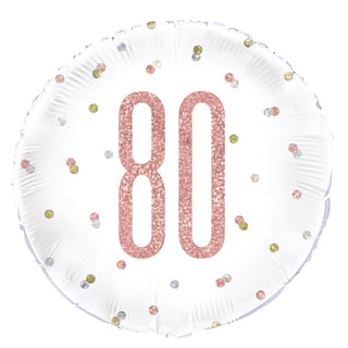 80 Years Foil Balloon Rosé 18"