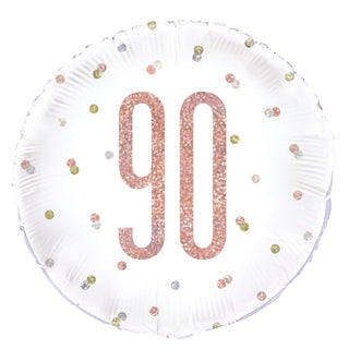 90 Years Foil Balloon Rosé 18"