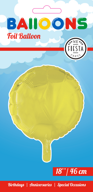 Cirkel folieballong Gul 45cm