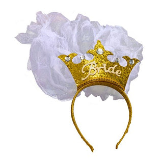 Bride to Be Gold Tiara with Veil