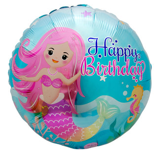 Happy Birthday Sjöjungfru Heliumballong 45cm