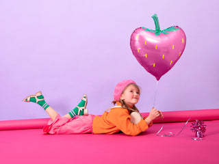 Pink Strawberry Helium Balloon 42x45cm