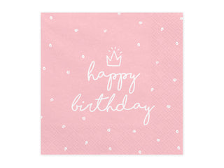 Napkins Pink Happy Birthday