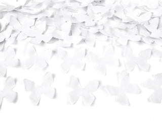 Confetti cannon, 80cm White Butterfly