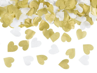 Confetti Heart Gold &amp; White, 35cm