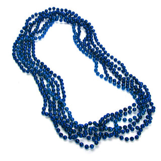 blå metallic pärlhalsband