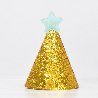 Glittery mini hat with blue star