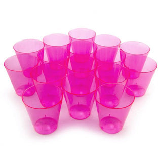 Plastic cups cerise pink