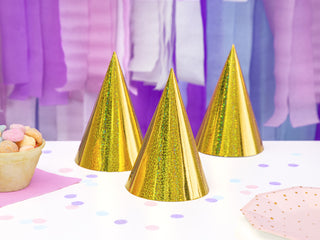 Party Hats Holographic Gold
