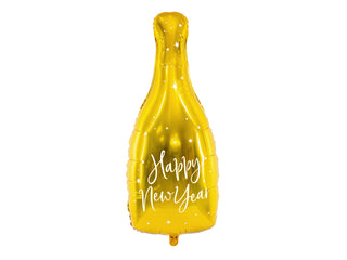 Heliumballong Happy New Year Flaska Guld Inkl helium