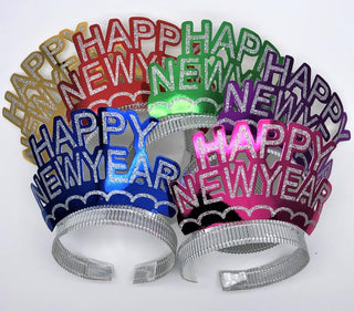 New Year's tiara multicolor 6-pack