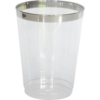 Plastic glass Elegant with Silver Edge, 6-pack