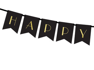 Banner Happy New Year, Svart