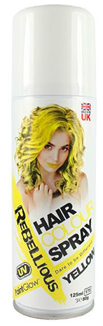 Hair spray UV yellow