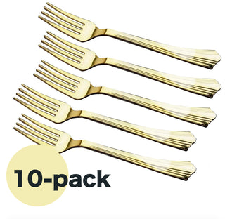 Plastknivar i guld 10-pack lyx