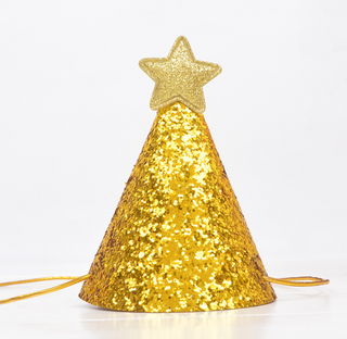 Glittery mini hat with gold star