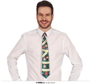 Christmas tie with Christmas tree balls 45cm