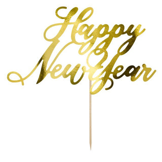 Tårtdekoration Happy New Year, Guld