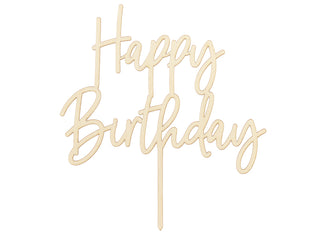 Tårtdekoration Trä Happy Birthday