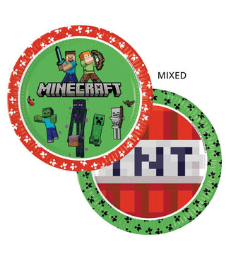 Minecraft Papperstallrikar 23cm, 8-pack