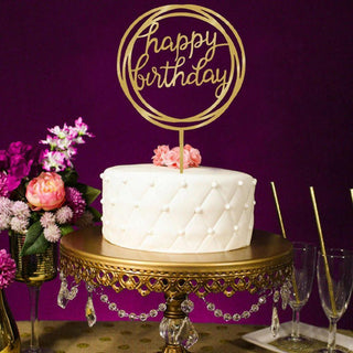 Cake decoration Happy Birthday Gold