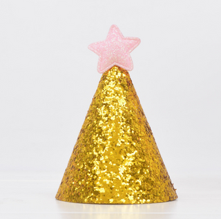 Sparkly mini hat with pink star