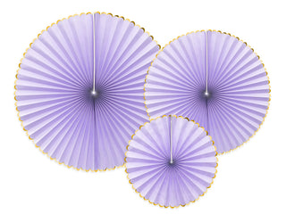 Pappersfjädrar Lavender lila med Guldkant