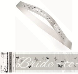 Bride to be ribbon silver