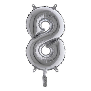 Number balloons Mini Silver 0-9