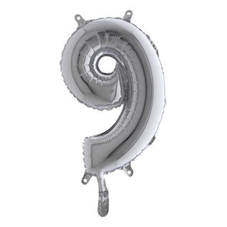 Number balloons Mini Silver 0-9