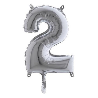 Number balloons Mini Silver 0-9