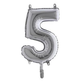 Number balloons Mini Silver 0-9