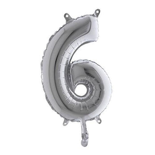 Number balloons Mini Silver 0-9