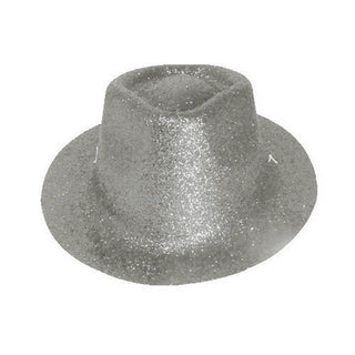 Mini hat cowboy glitter silver