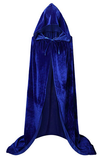 Cape With Hood blue cloak velvet
