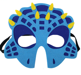 Dragon mask blue with yellow horns