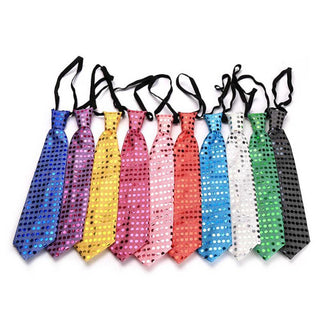 Sequin tie brilliant in cerise pink
