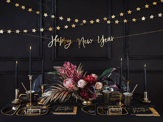 Servetter Happy New Year, Svart