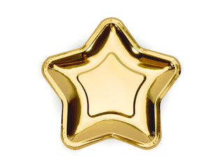 Golden star paper plates